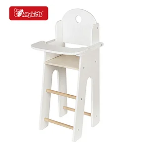 2026 OEM White Doll High Chair Toy Furniture Wooden Pretend Play Feeding Toy for Kids W08G522